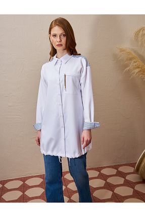تونیک حجاب سفید زنانه ویسکون Kayra - کد 901603147