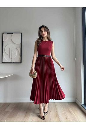 لباس مجلسی و فارغ التحصیلی قرمز زنانه کرپ MODA DURAĞI - کد 901544999