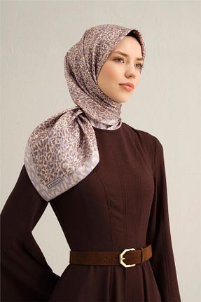 روسری بنفش کرپ ساتن ابریشم Armine - کد 900623819