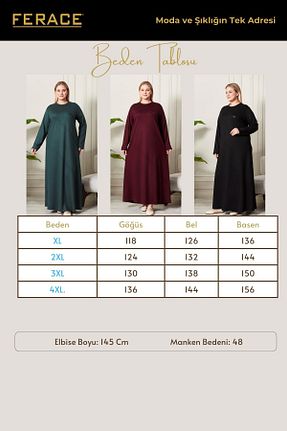 لباس حجاب مشکی زنانه سایز بزرگ Ferace - کد 901597391