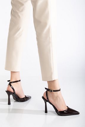 کفش پاشنه بلند کلاسیک قهوه ای زنانه چرم مصنوعی MS SUGAR SHOES - کد 901573523