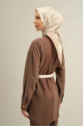 روسری طوسی کرپ ساتن ابریشم Armine - کد 901546229