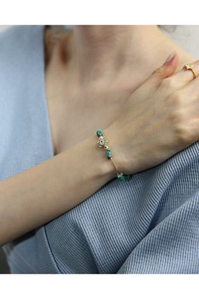 دستبند استیل (فولاد) زرد زنانه استیل ضد زنگ MARCİELO Accessories - کد 901514458