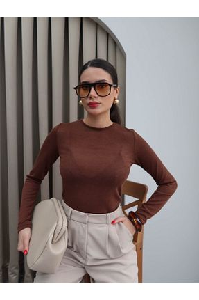 بادی قهوه ای زنانه پنبه پلی استر ESRAHELVACI - کد 901594917