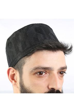 کلاه مشکی مردانه پنبه ای İkranur - کد 698477726