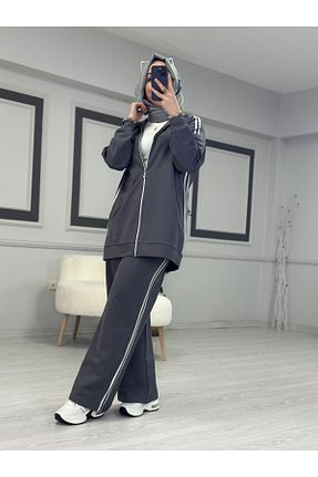 ست گرمکن حجاب طوسی زنانه اورسایز ButikKardelen - کد 901611219