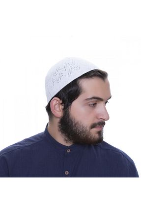 کلاه سفید مردانه پنبه ای İkranur - کد 760904920