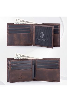 کیف پول قهوه ای مردانه سایز متوسط Trusador - کد 901605585