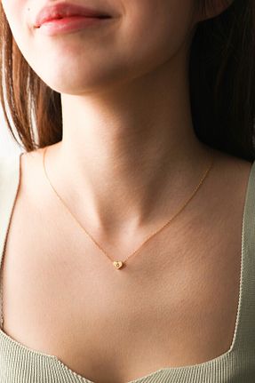 گردنبند نقره زرد زنانه 925 عیار LİNOVE JEWELLERY - کد 900645817