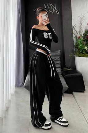 شلوار کرمگن مشکی زنانه اورسایز AtegeWear - کد 901610491