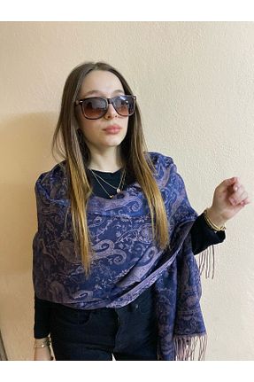 شال سرمه ای زنانه ویسکون sema aksesuar - کد 901627511
