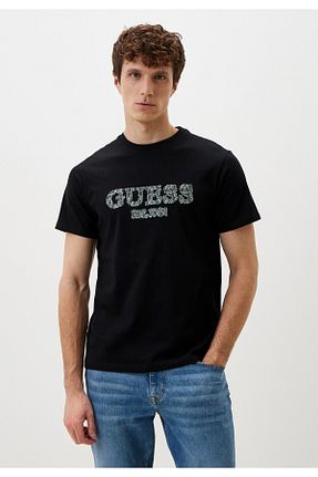 تیشرت مشکی مردانه یقه دوچرخه Guess - کد 901624087