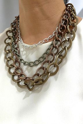 گردنبند جواهر متالیک زنانه فلزی PETEK AKSESUAR - کد 892385847