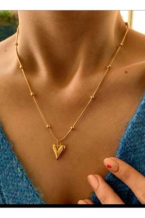 گردنبند استیل ( فولاد ) طلائی زنانه استیل (فولاد) Diklipsaksesuar - کد 901636626