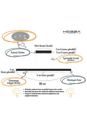لوستر مشکی آلومینیوم Hegza Lighting - کد 36704630