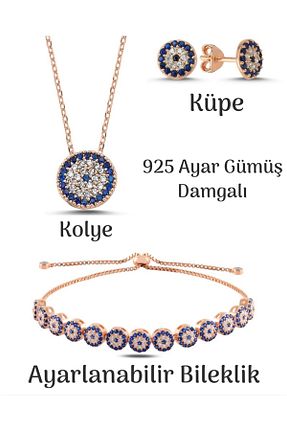 ست نقره صورتی زنانه زیرکن Inure Jewelry - کد 901655846