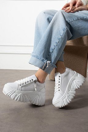 کفش اسنیکر سفید زنانه چرم ShoeTek - کد 901652315