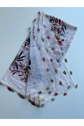 روسری سفید پنبه ای REYYAN - کد 901692207