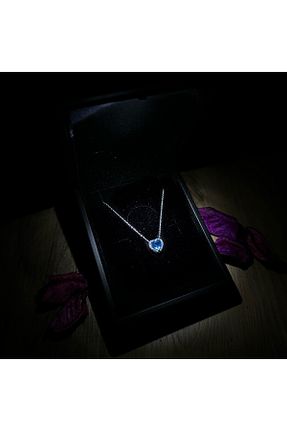 گردنبند نقره آبی زنانه 925 عیار LOTUS JW - کد 790378692