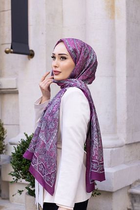 شال بنفش زنانه پنبه ای Helyabutik - کد 901723789
