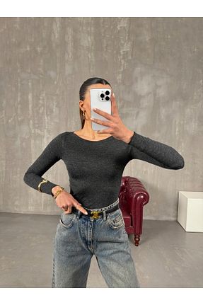 بلوز طوسی زنانه رگولار Gaus - کد 901732336