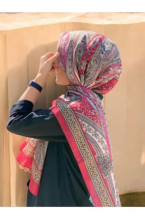 شال صورتی زنانه پنبه ای Helyabutik - کد 901746322