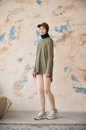 تونیک حجاب خاکی زنانه پنبه ای Laina - کد 902912708