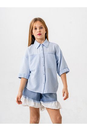 پیراهن آبی بچه گانه رگولار GİYİCEM TEKSTİL - کد 902914446