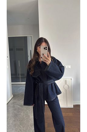 ست بالاتنه و پائین تنه سرمه ای زنانه جین Ekim Store - کد 899860457