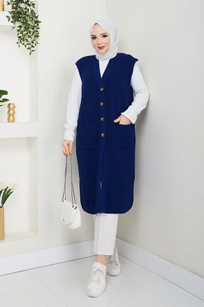 جلیقه حجاب سرمه ای زنانه رگولار Pamuk Butik - کد 901760953