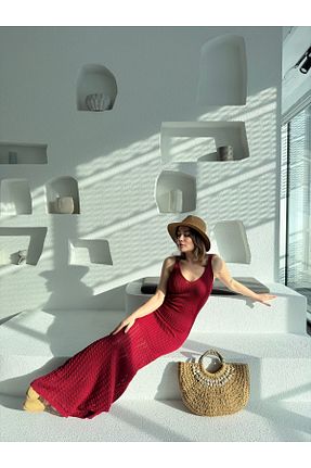 لباس قرمز زنانه تریکو ForOre - کد 901763902