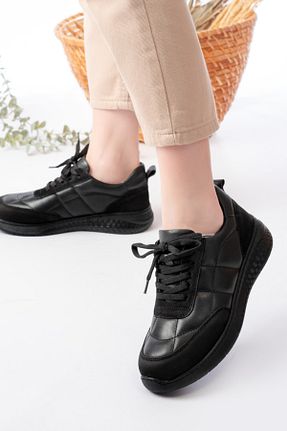 کفش اسنیکر مشکی زنانه چرم اصل Dericalle shoes - کد 901763412