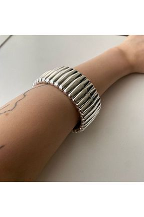دستبند استیل (فولاد) طوسی زنانه shop - کد 901763364