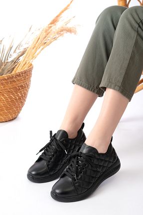 کفش اسنیکر مشکی زنانه چرم اصل Dericalle shoes - کد 901762827