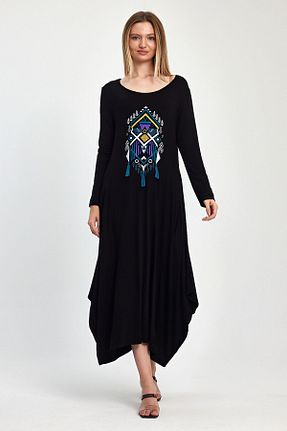 لباس سایز بزرگ مشکی زنانه %100 پنبه bacc - کد 820112867
