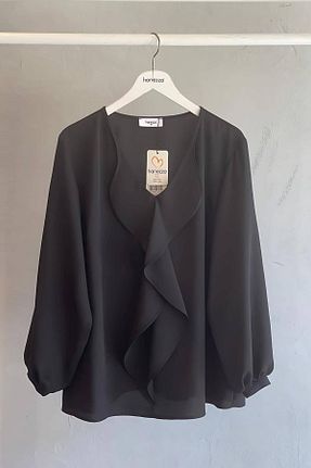 بلوز سایز بزرگ مشکی زنانه سایز بزرگ Hanezza - کد 856980499