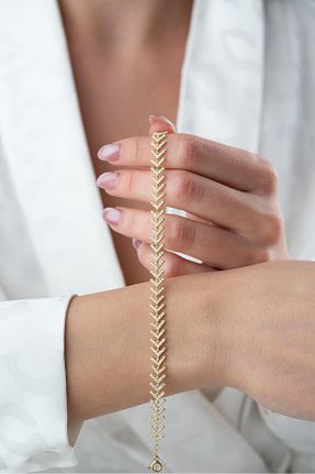 دستبند نقره طلائی زنانه 925 عیار NEREZE - کد 901822785