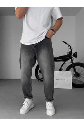 شلوار طوسی مردانه جین BYBASICMAN - کد 901834519