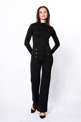 شلوار مشکی زنانه پارچه Grenj Fashion - کد 901837759