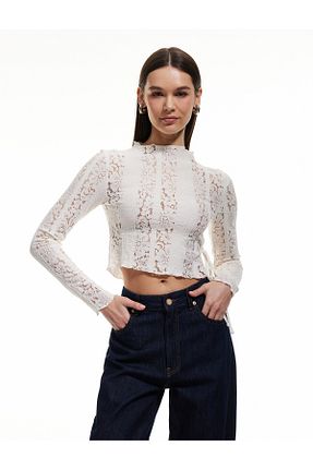 تیشرت نباتی زنانه یقه ایستاده Koton - کد 901838295