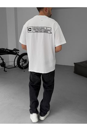 تیشرت سفید مردانه اورسایز BYBASICMAN - کد 901832141