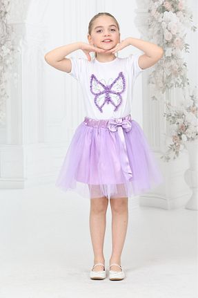 ست بالاتنه و پائین تنه بنفش بچه گانه بافت redbug kids - کد 902969404