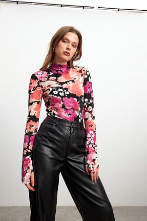 بادی رنگی زنانه یقه نیم ماهیگیر Bipantolon - کد 901869208