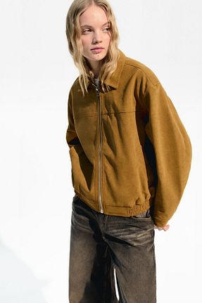 کاپشن قهوه ای زنانه Bershka - کد 901871605
