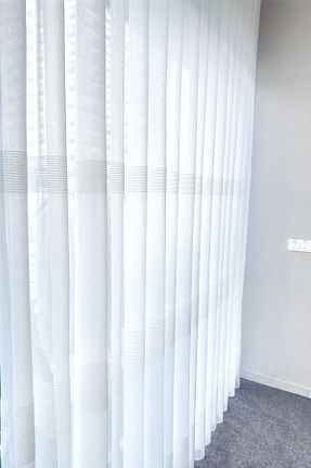 پرده توری سفید ریل دار Brillant - کد 901910972