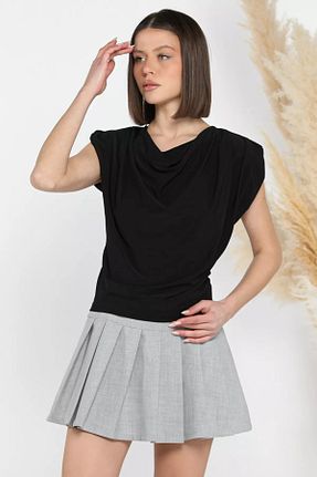بلوز مشکی زنانه ساده GÜLSELİ - کد 901817676