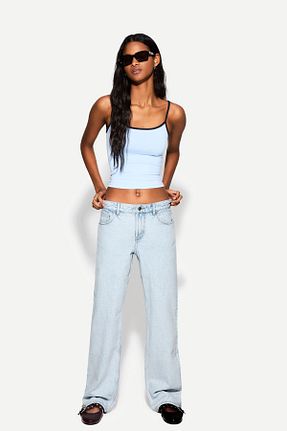 شلوار جین آبی زنانه رگولار Bershka - کد 901816695