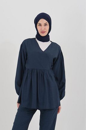 ست بالاتنه و پائین تنه سرمه ای زنانه %100 پنبه Takaz Global - کد 901846053