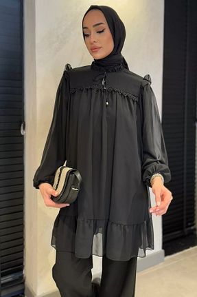 تونیک حجاب مشکی زنانه بافتنی Julude - کد 901843423