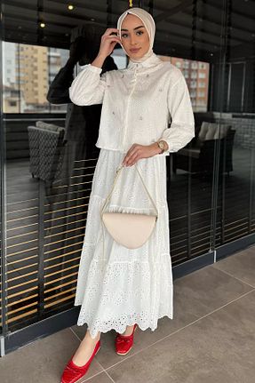 ست بالاتنه و پائین تنه حجاب بژ زنانه رگولار Julude - کد 901855611